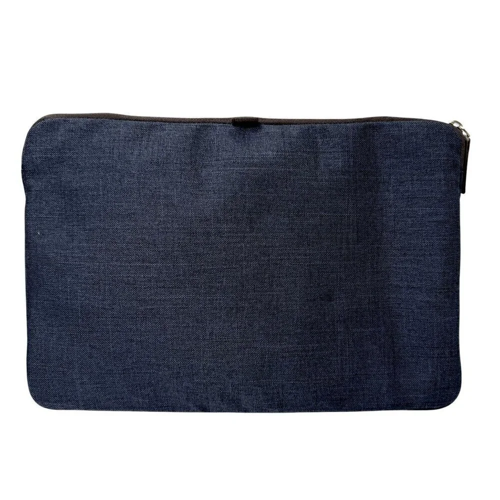 Brenthaven Collins Case iPad / Tablet Holder Blue Fabric Brown Faux Leather Trim